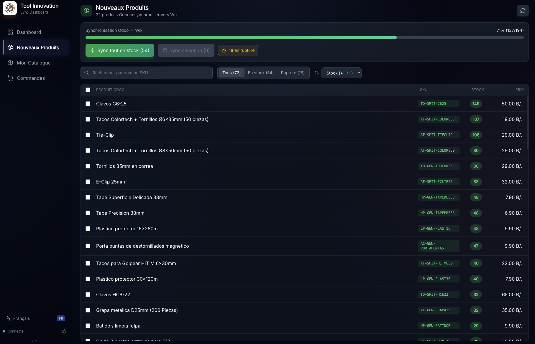 Synchronisation bidirectionnelle Odoo ↔ Wix